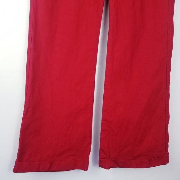 Lux | Red Wide Leg Mid Rise Pants 29 - Picture 6 of 9